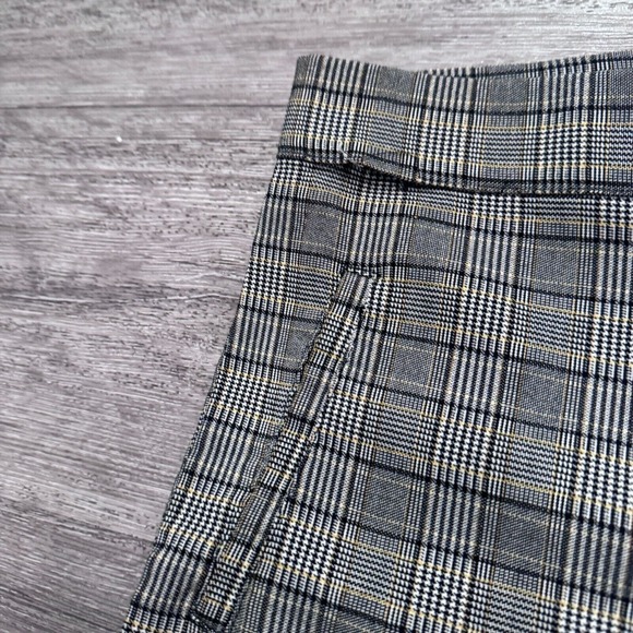 Zara Pants Womens Medium Gray Plaid Tapered Leg Mid Rise Pockets Preppy Casual - Picture 4 of 14